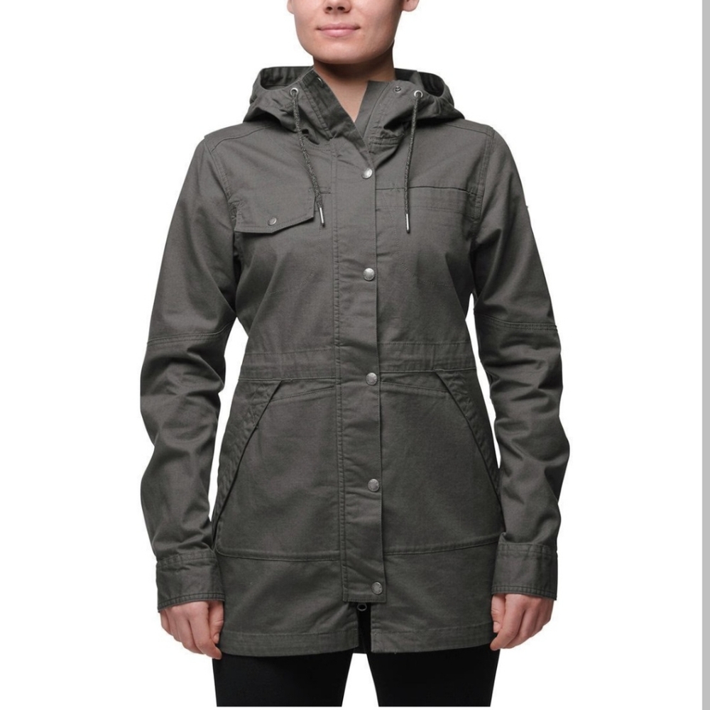 The North Face Utility Jacket Womens XS Olive Green Hooded Full Zip Outdoor‎